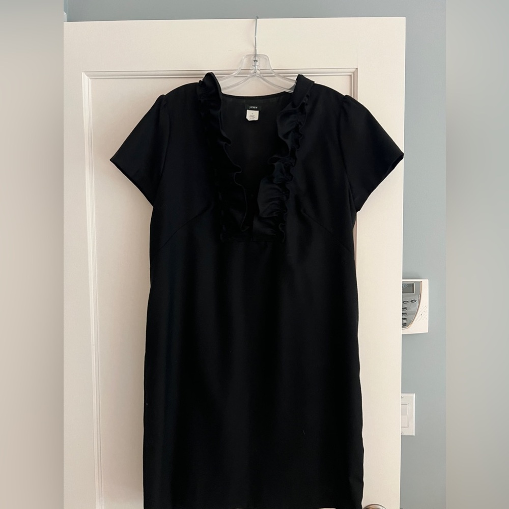 J. Crew Black Dress Ruffle Collar 12